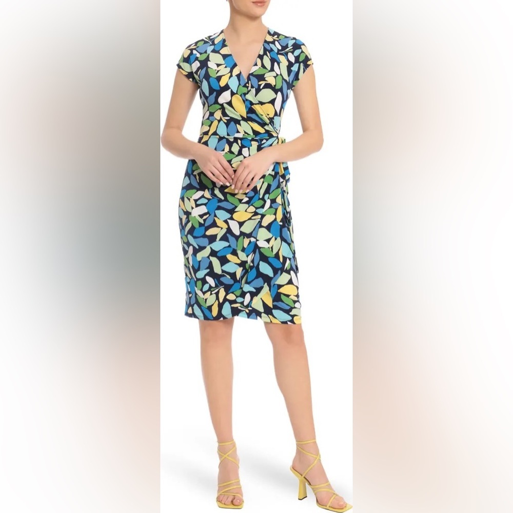 Maggie London Matte Jersey Wrap Dress 2 - Picture 3 of 8